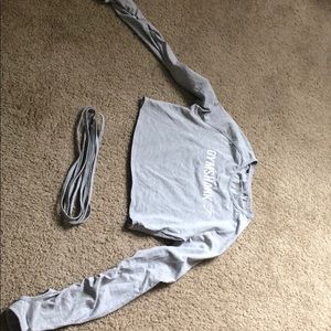 GYMSHARK LONGSLEEVE RIBBON CROP TOP